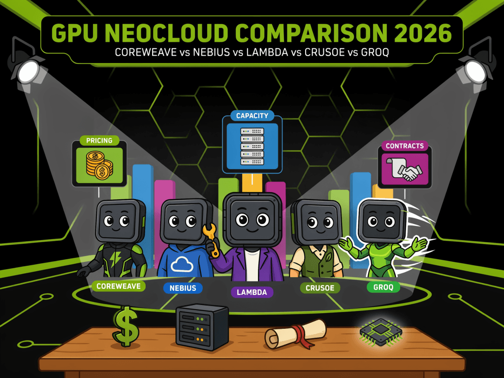 Best GPU Neoclouds 2026: CoreWeave, Nebius, Lambda, Crusoe, and Groq Ranked by Published Pricing and Contracted Power