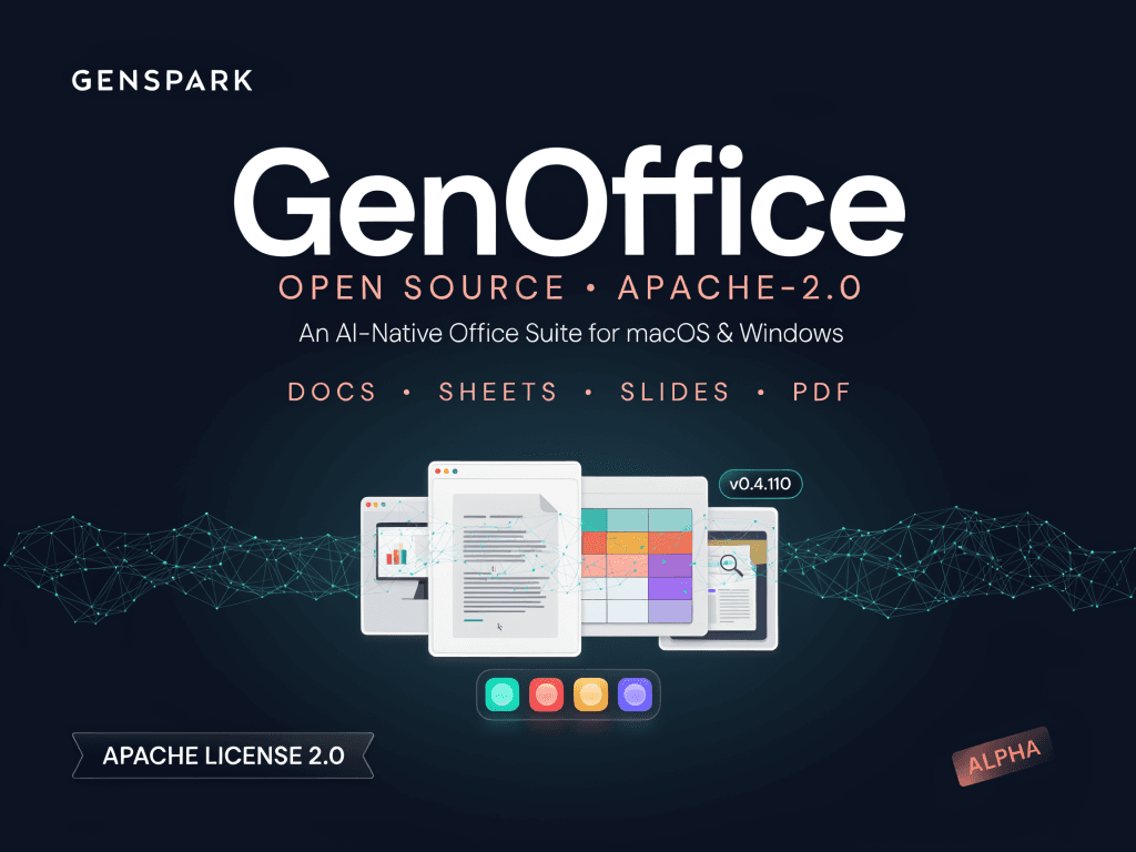 Genspark Open Sources GenOffice: A Free, Ad-Free AI Office Suite for macOS and Windows with Docs, Sheets, Slides, PDF